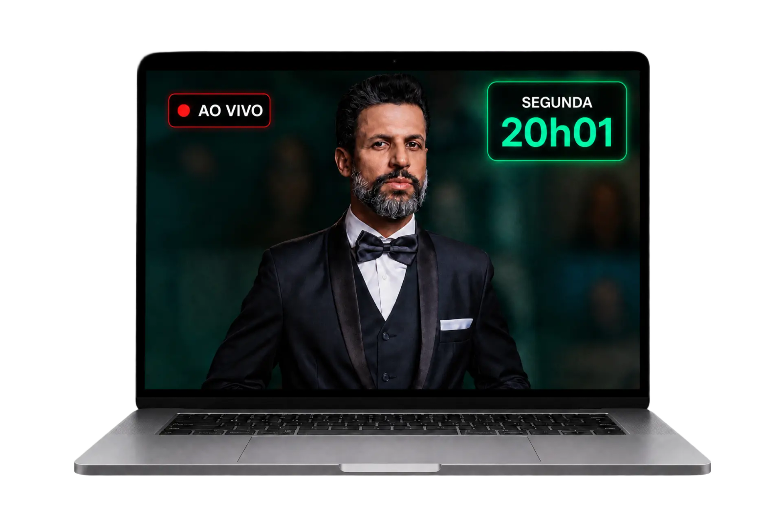 MacBook com apresentação do expert Paulo Machado